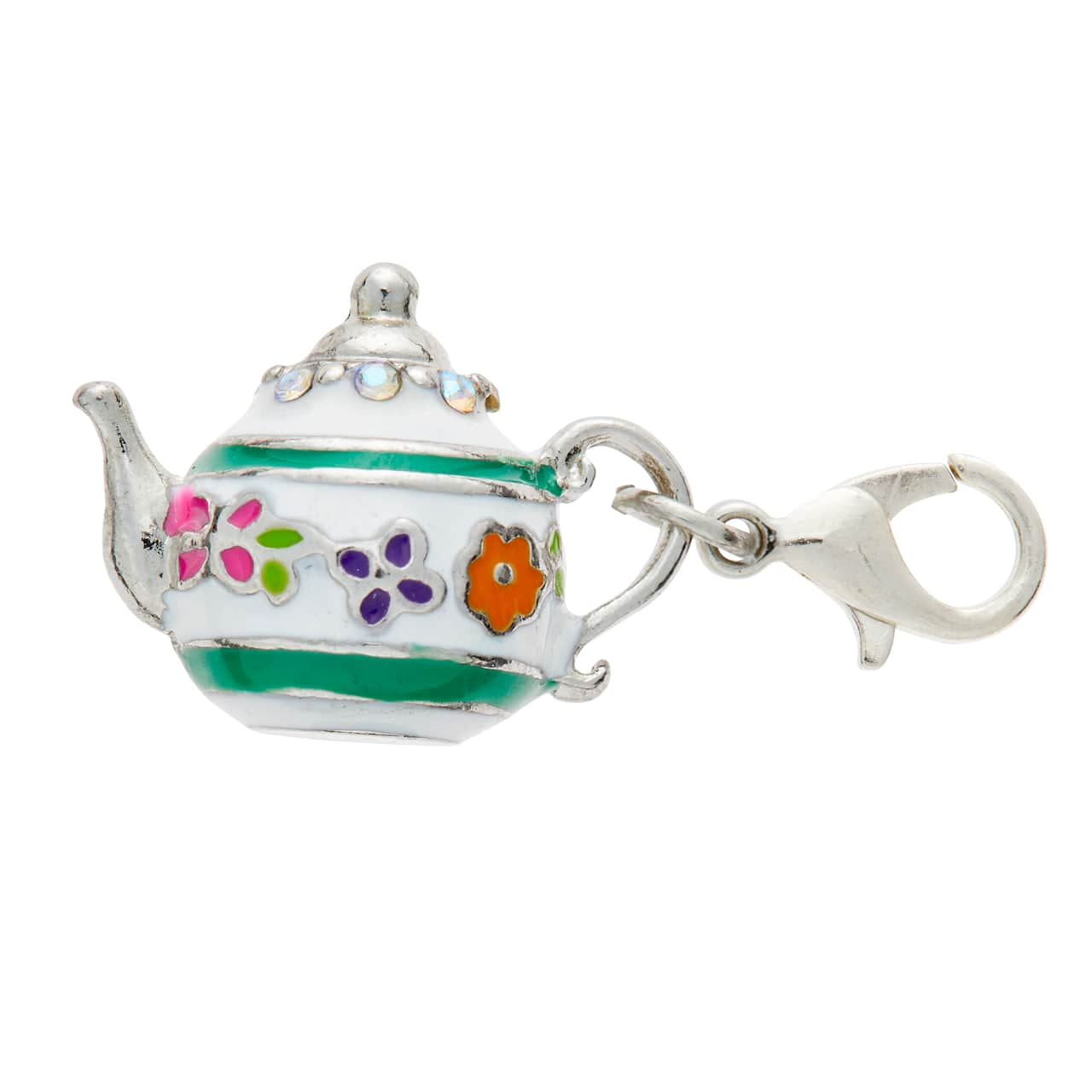 Charmalong&#x2122; Rhodium Teapot Charm By Bead Landing&#x2122;